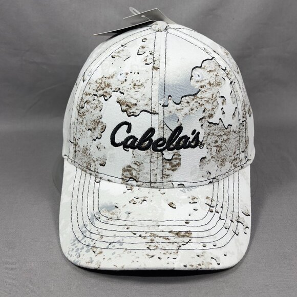 Cabelas Snapback Hat Cap White TrueTimber Camouflage Tundra Fishing Outdoor Mens - Picture 2 of 16